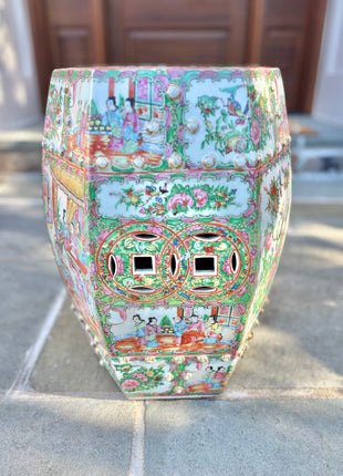 Vintage Rose Medallion Garden Stool