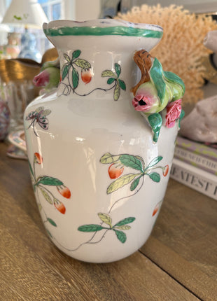 Chinoiserie Butterfly & Pomegranates Vase