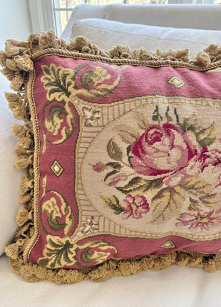 French Aubusson Rosewood Pillow