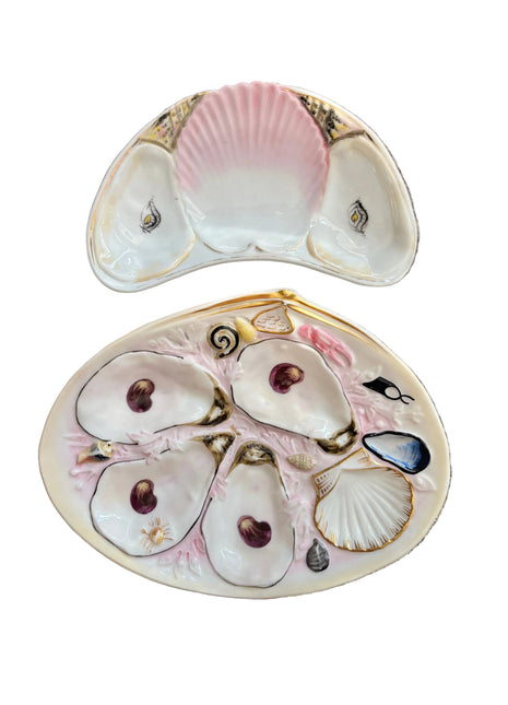 Antique Unicorn Oyster Plates