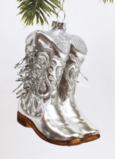 Shiny Cowgirl Boots Ornament