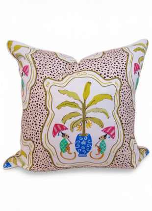 Monkey and Bananas Pillow Cover  in Oat