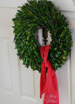 Merry Christmas Velvet Wreath Sash