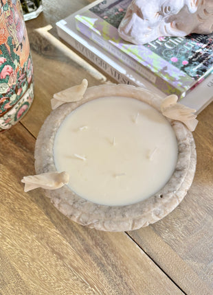 Alabaster Bird Bath Candle
