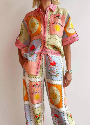 Long Sleeve Linen Shirt Cardigan Set Casual Fashion: Color / M