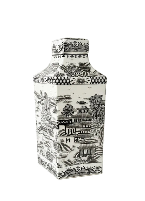 Ethan Allen Hexagonal Pagoda Ginger Jar