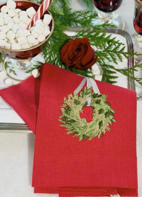 Bow Wreath Linen Towel