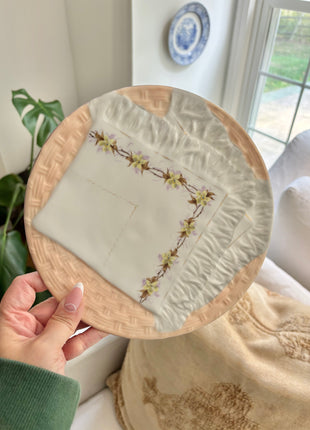 Antique Majolica Napkin Fold Plate