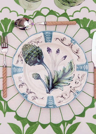 Charlotte Green Embroidered Scalloped Placemat (Set of 4)