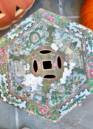 Vintage Rose Medallion Garden Stool