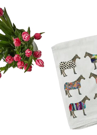 English Horsies Tea Towel