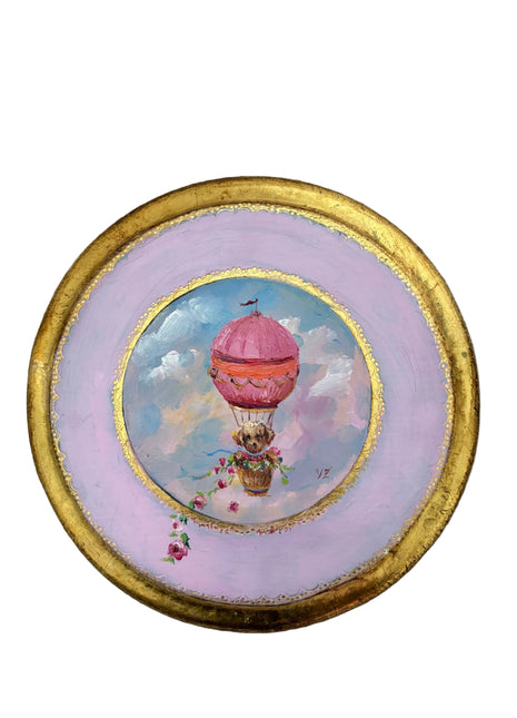 Parisian Puppy in Hot Air Balloon