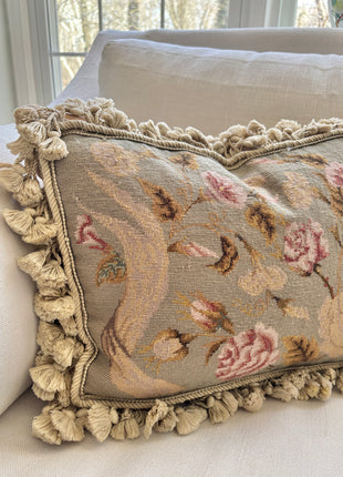 Rosettes Needlepoint Pillow