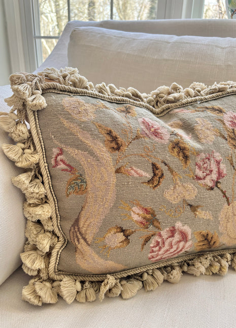 Rosettes Needlepoint Pillow