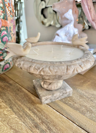 Alabaster Bird Bath Candle