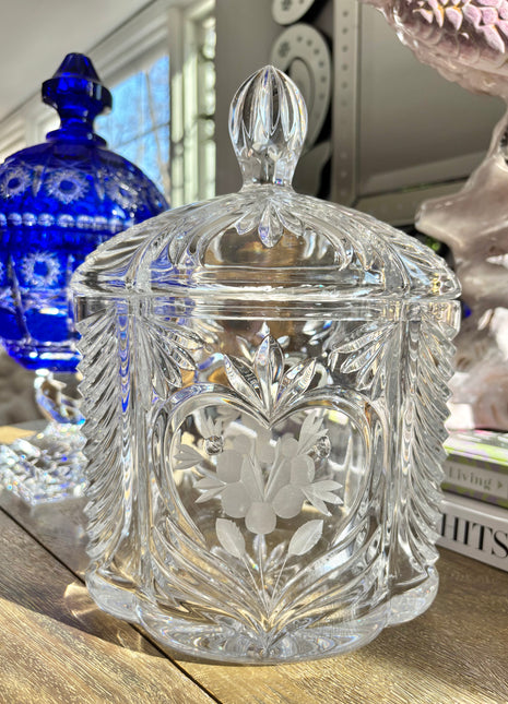 Crystal Heart & Swag Biscuit Jar