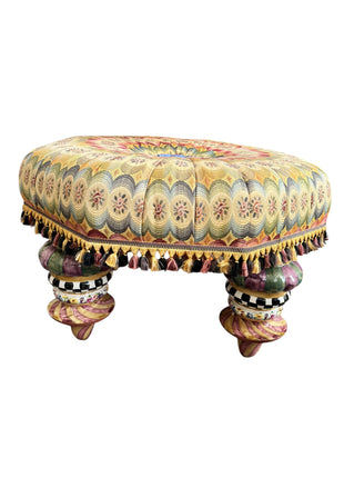 Vintage MacKenzie-Childs Piccadilly Tuffet Ottoman