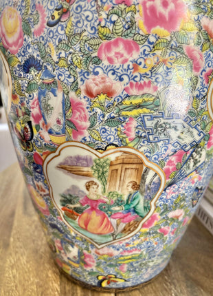 Chinoiserie Ginger Jar Featuring European Scene