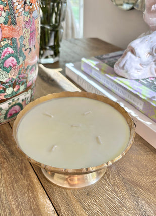 Brass Bamboo Bowl Candle