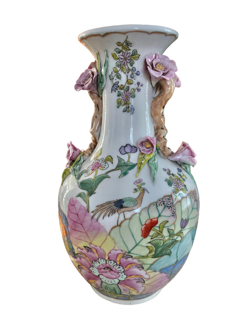 Tobacco Leaf Vase w/ Blossoms