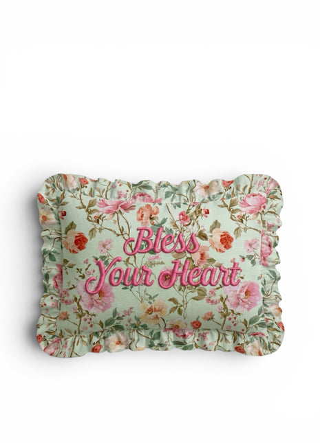 "Bless Your Heart" Ruffled Pillow | Statement Pillow