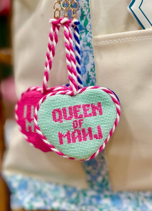 Queen of Mahjong Needlepoint Bag Charm