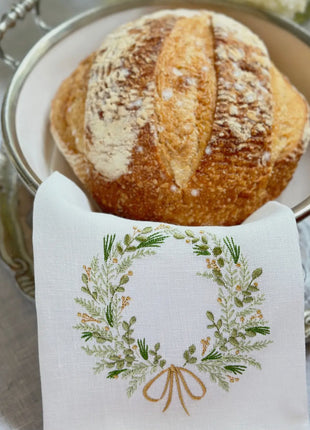 Fancy Wreath Linen Towel