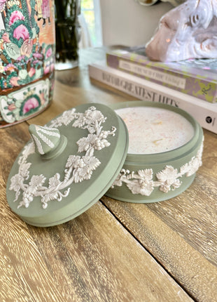 Wedgwood Sage Jasperware Lidded Candle
