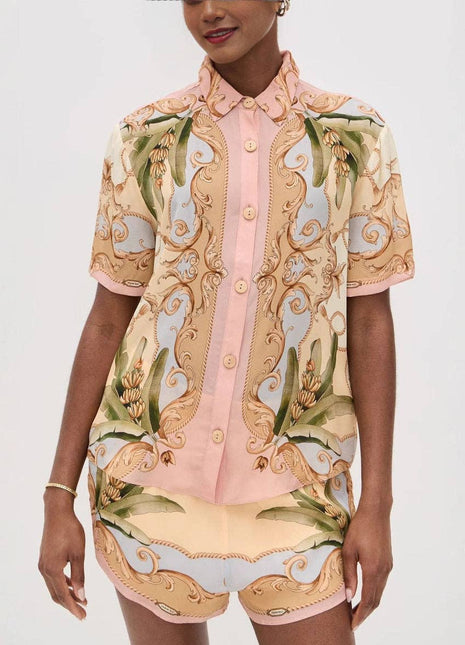 Casual Linen Shirt Shorts Set For Women: Color / M