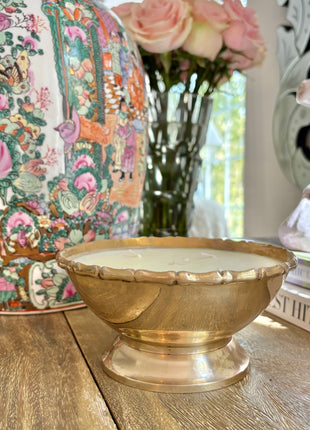 Brass Bamboo Bowl Candle