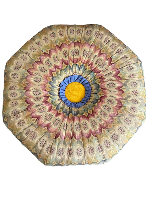 Vintage MacKenzie-Childs Piccadilly Tuffet Ottoman