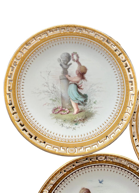 Antique Minton Collection Plate: Fairy & Flower Crown
