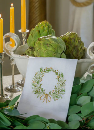 Fancy Wreath Linen Towel