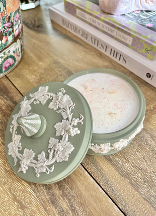 Wedgwood Sage Jasperware Lidded Candle