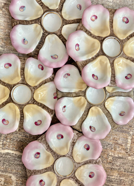 Antique Majolica Oyster Plates