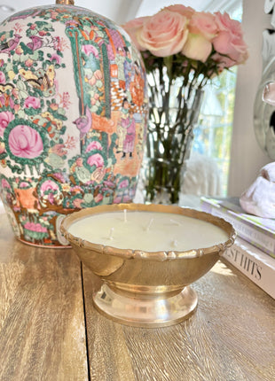 Brass Bamboo Bowl Candle