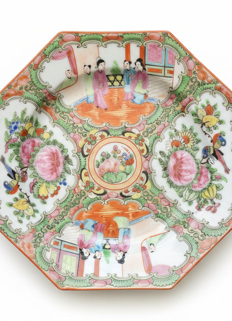 Antique Rose Medallion Octagon Plate
