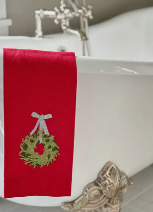 Bow Wreath Linen Towel