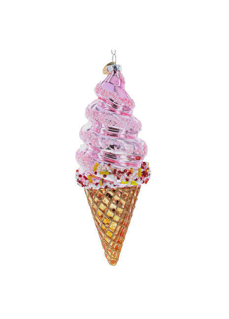 Pink Swirl Ice Cream Ornament