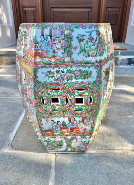 Vintage Rose Medallion Garden Stool