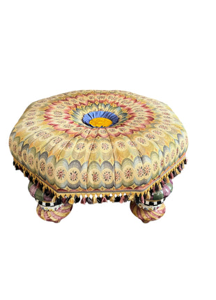Vintage MacKenzie-Childs Piccadilly Tuffet Ottoman