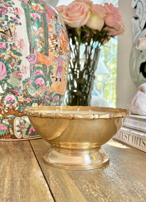 Brass Bamboo Bowl Candle
