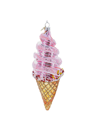 Pink Swirl Ice Cream Ornament