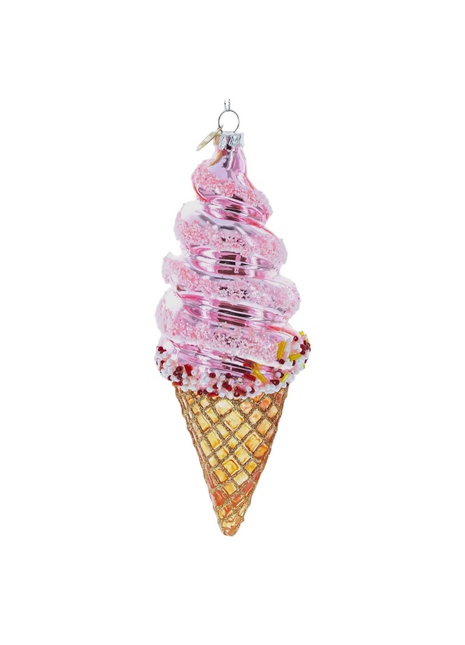 Pink Swirl Ice Cream Ornament