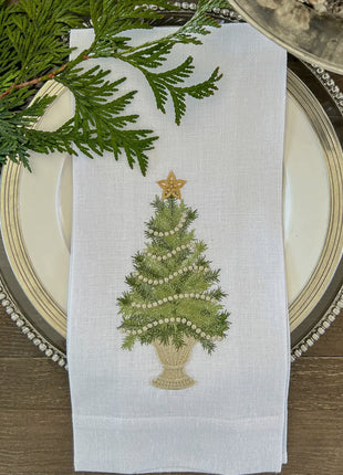 Gilded Christmas Tree Linen Towel