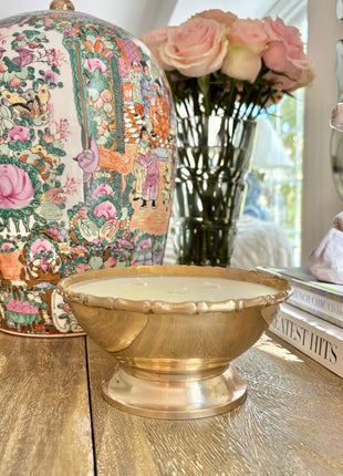 Brass Bamboo Bowl Candle