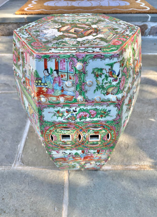 Vintage Rose Medallion Garden Stool