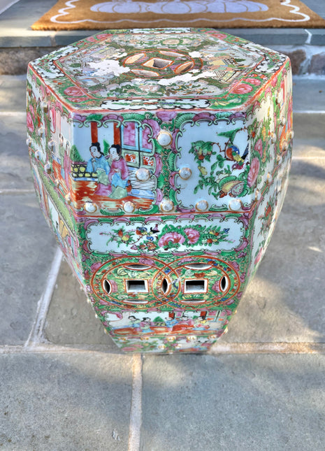 Vintage Rose Medallion Garden Stool