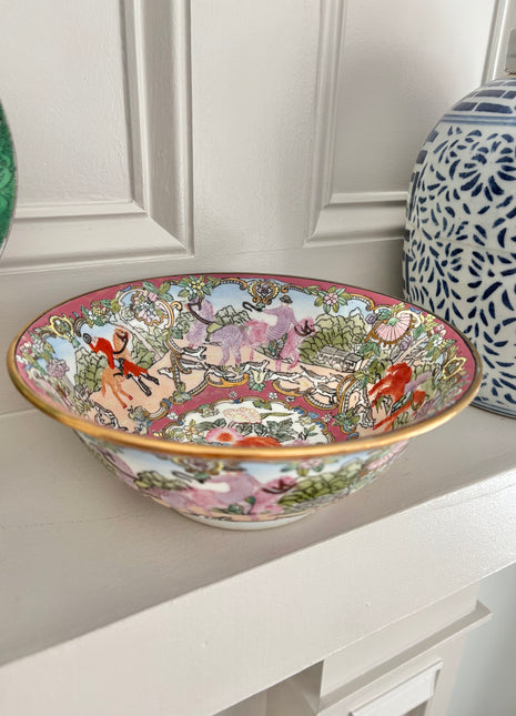 Chinoiserie Fox Hunt Bowl