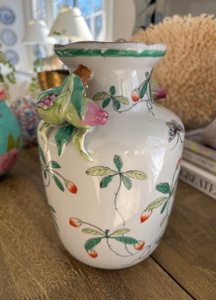 Chinoiserie Butterfly & Pomegranates Vase